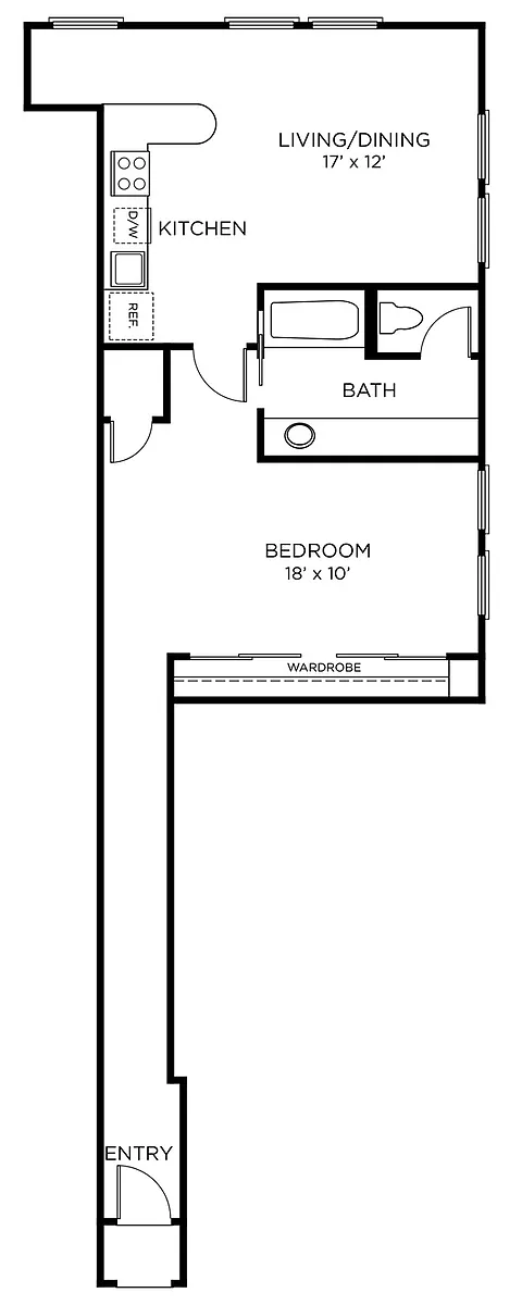 Floor plan A8 - 1X1