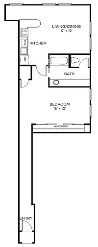 Floor plan A8 - 1X1