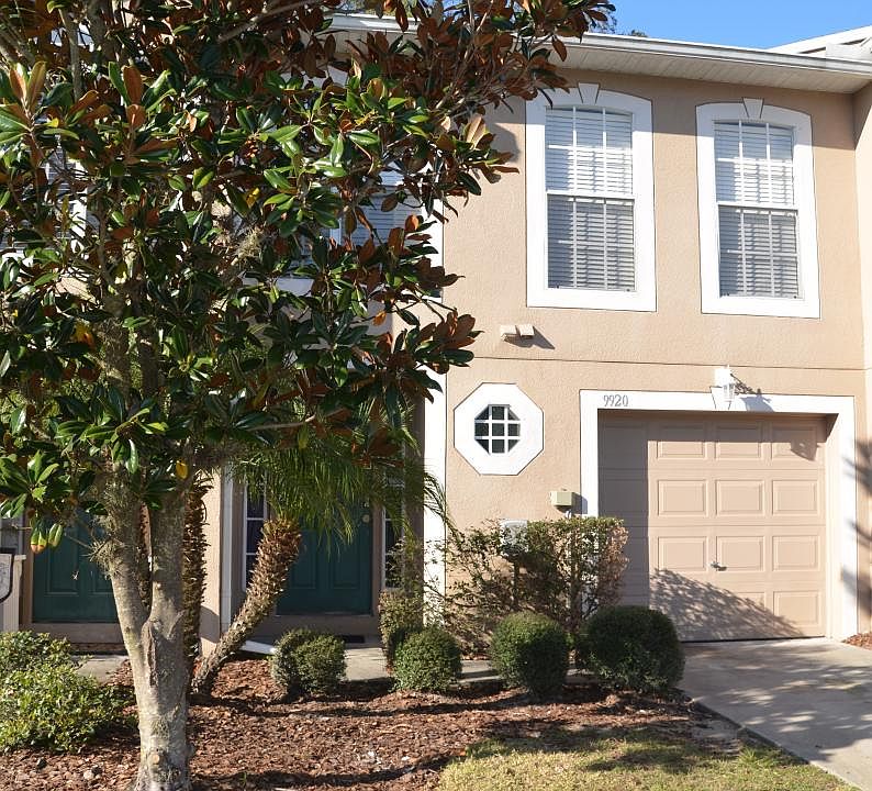 Front door and garage