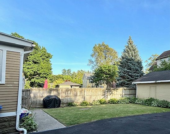 Backyard from driveway