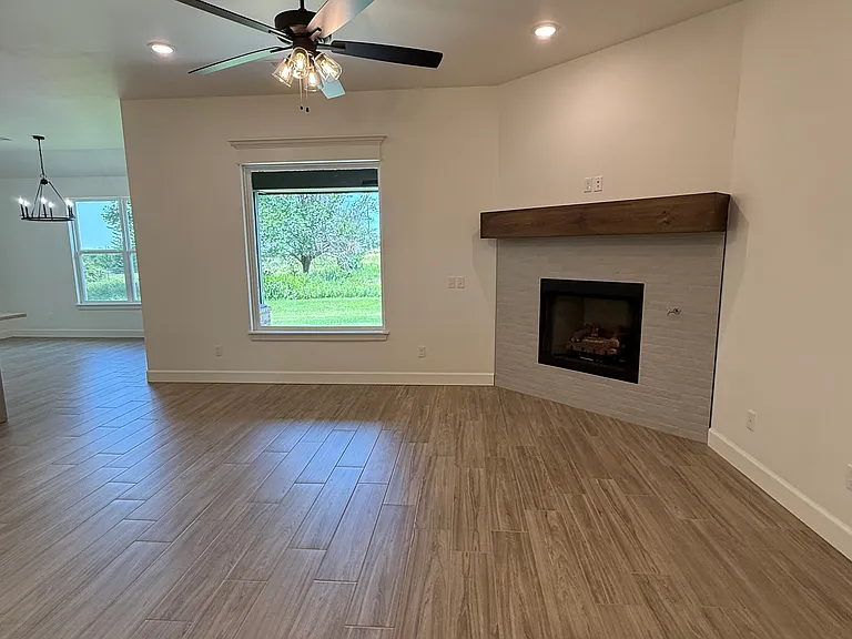 Living room with Gas fireplace