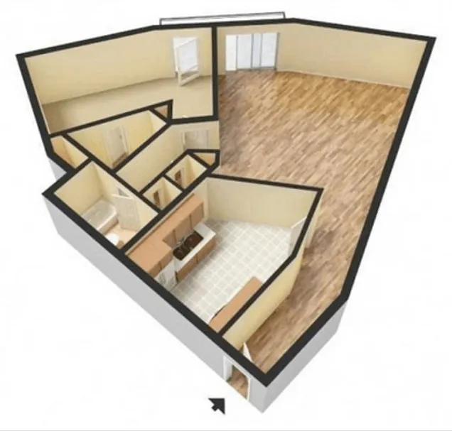 Floor plan 1 Bedroom 1 Bathroom
