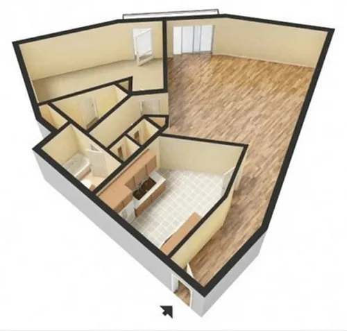 Floor plan 1 Bedroom 1 Bathroom