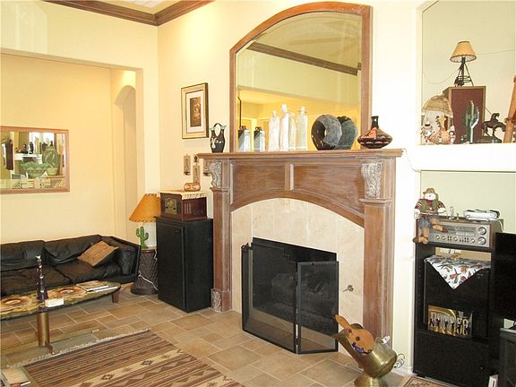 Large titled living area.