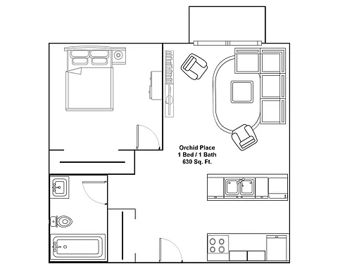 Floor plan 1 Bedroom