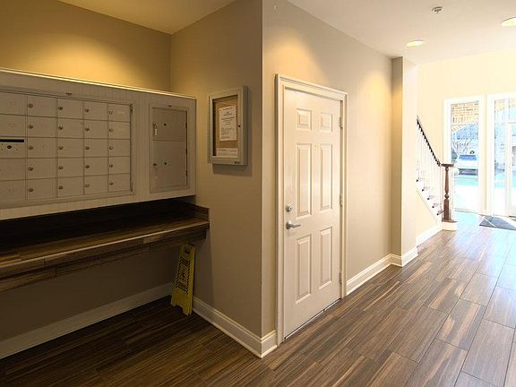 Mailbox desk in lobby