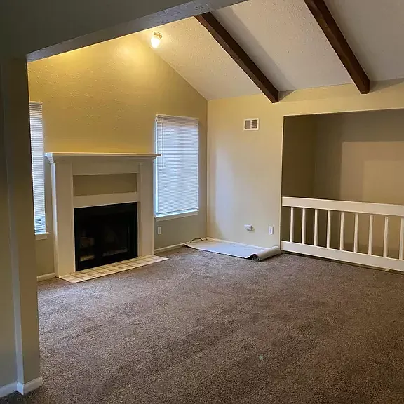 Living room with new carpet
