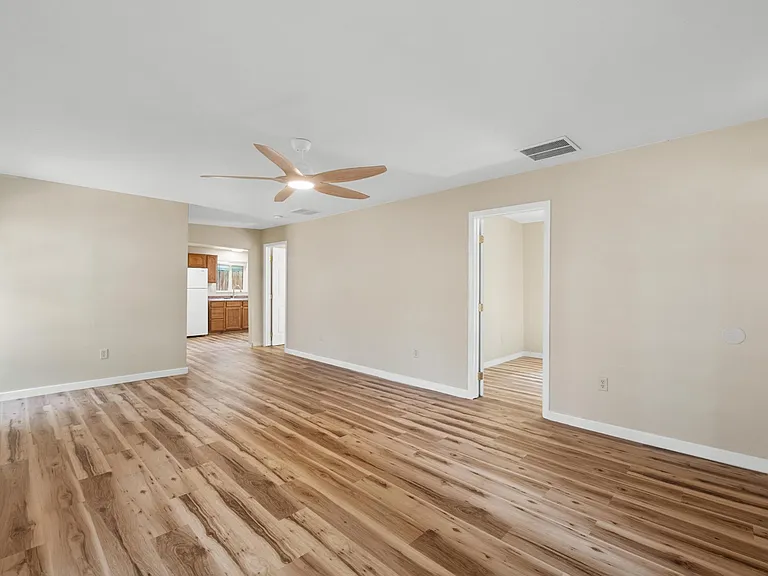 Living room and dining room