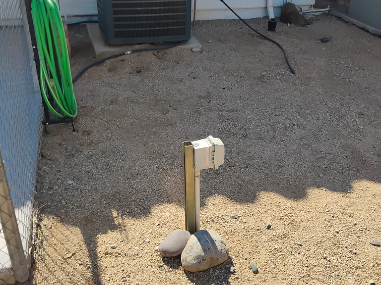50 Amp RV hookup, water, and septic dump.