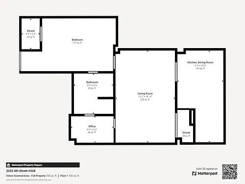 Floor plan One Bed One Bath