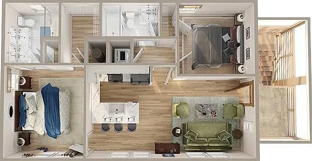 2BR Carriage main level 2BR Carriage main level
