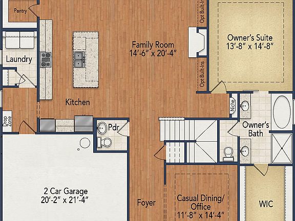 First Floor Elevation with Garden Tub