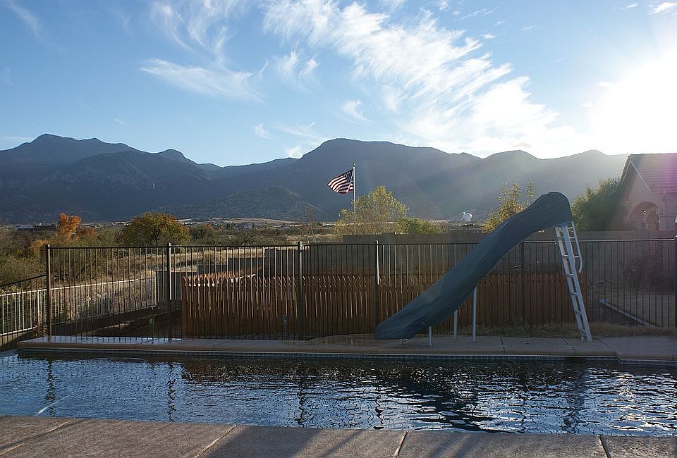 View of Huachuca Mountains from the pool deck