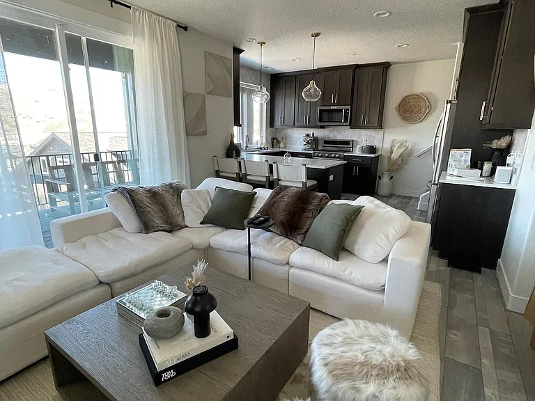 Living room and kitchen