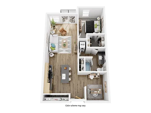 Floor plan One Bed One Bath A 2