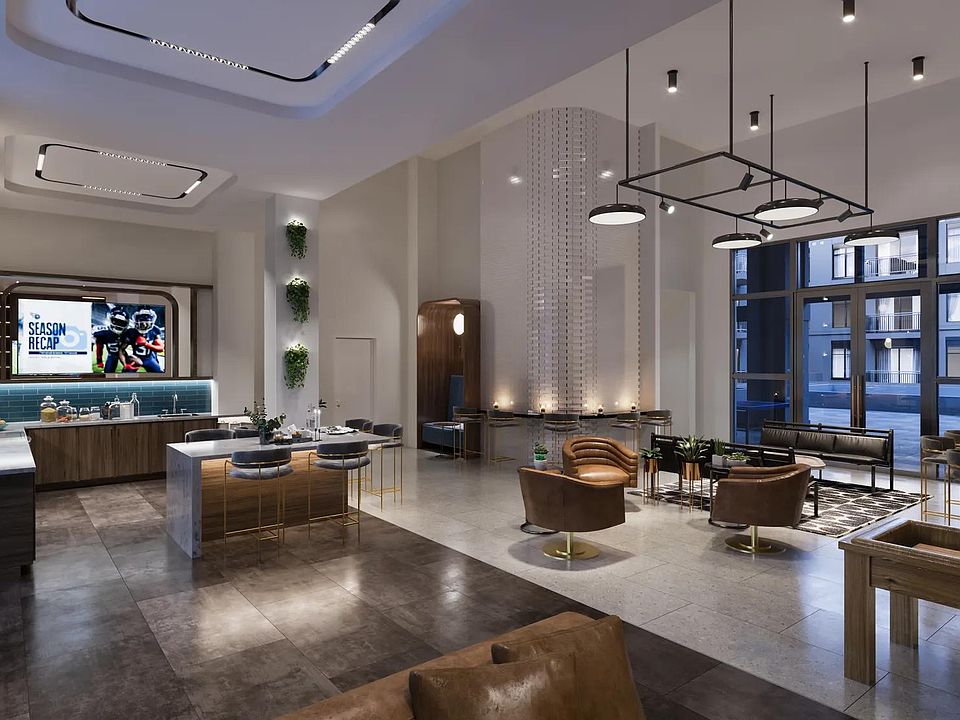 Entertain guests in the clubroom featuring easy pool access, two covered patios with ping pong, and lounge seating.