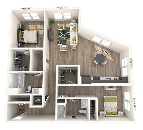 Floor plan B11-Upgrade-1365sf