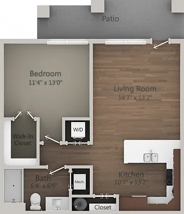 Floor Plan 1H | Seasons at Orchard Hills | Apartments in Oak Creek, WI Floor Plan 1H | Seasons at Orchard Hills | Apartments in Oak Creek, WI