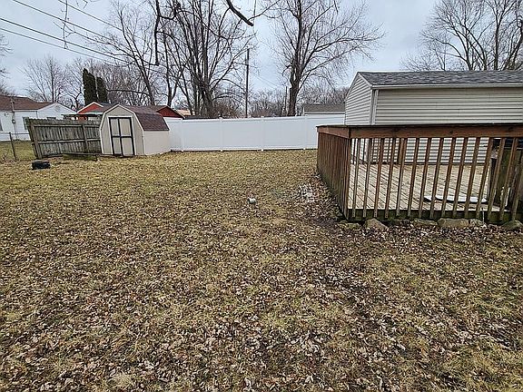 Back yard with deck and shed