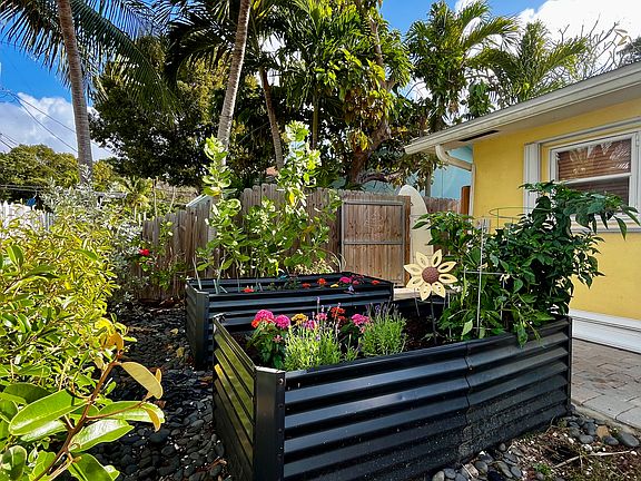 Butterfly and vegetable garden