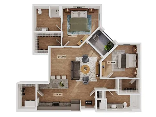 Floor plan 2x2-The Maya