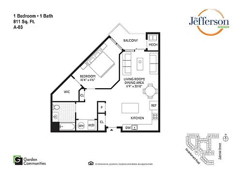 Floor plan A-03 One Bedroom