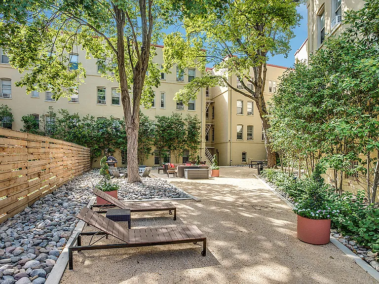 Courtyard with lounge chairs