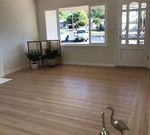 Newly refinished hardwood floors