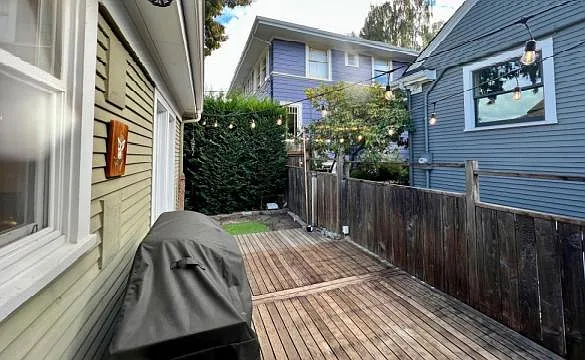 Back deck off of the kitchen.
