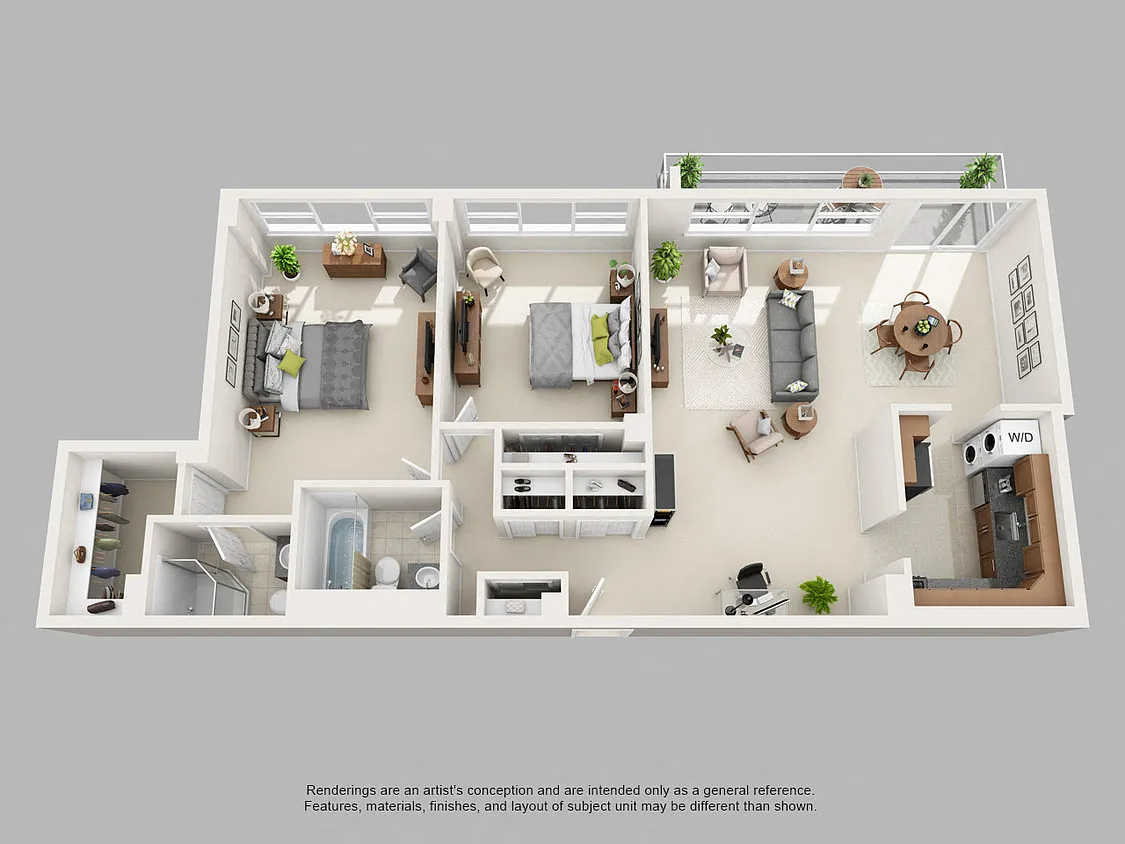 Floor plan Two Bedroom/Two Bath