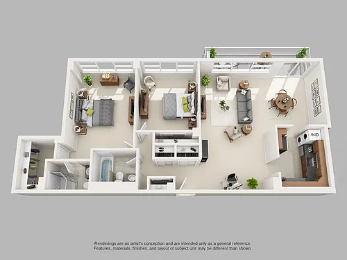 Floor plan Two Bedroom/Two Bath