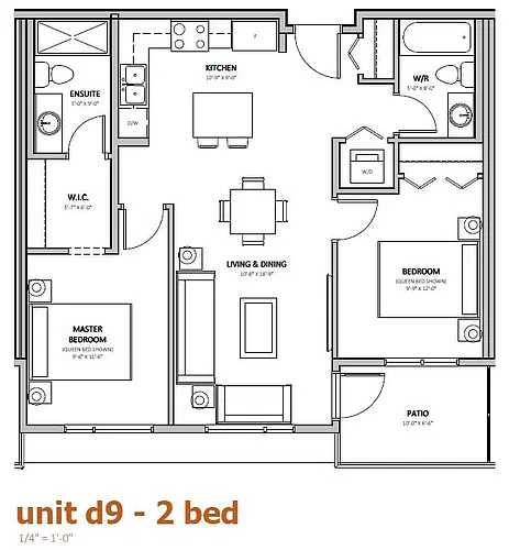 Floor plan 2 Bedrooms 2 Bed 2 Bath 7