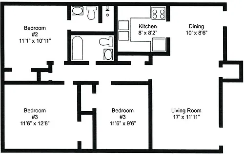 Floor plan Three Bedroom