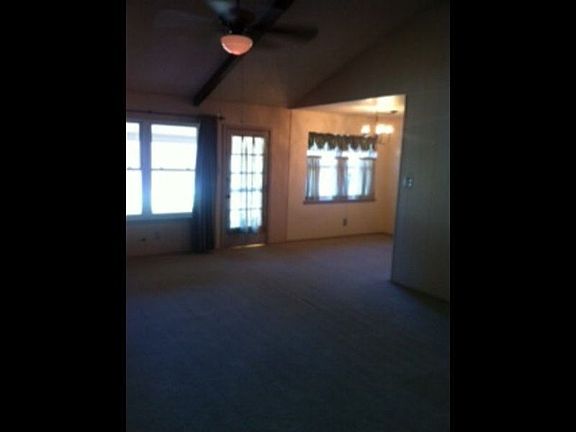 Vaulted ceilings in this large open living area