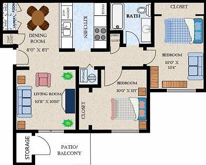 Floor Plans for 777 sq.ft