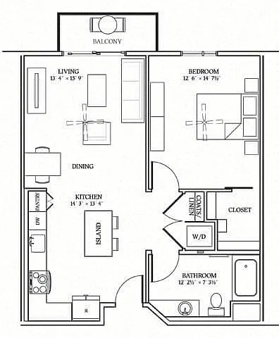 Floor plan ONE BEDROOM 8