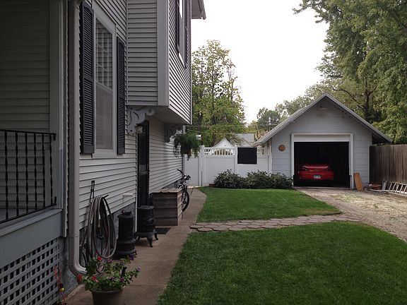 Side view of home and garage