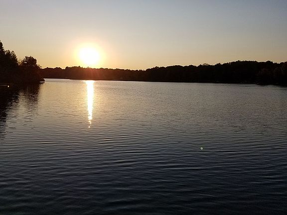 Sunset at the lake beach.