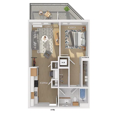 Floor plan 1 Bedroom 11B