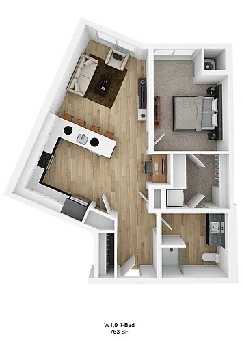 Floor plan Malcolm W1.9 (1 Bedroom)