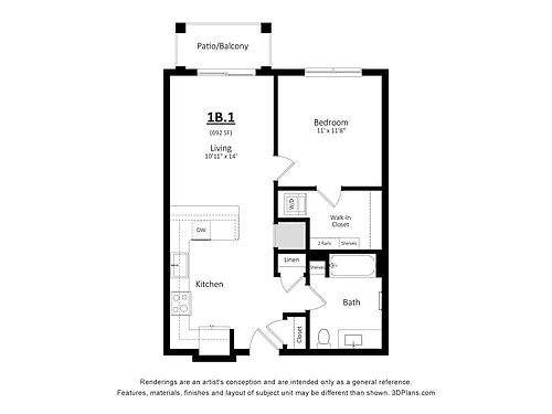 Floor plan 1B1