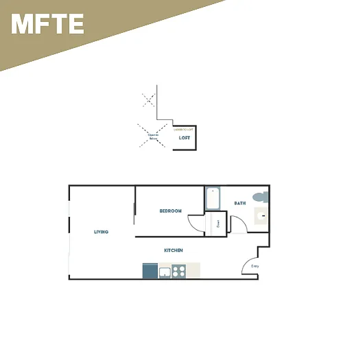 Floor plan 1x1 - B6 + Loft - Affordable