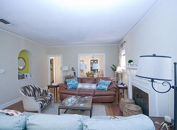 Living room with fireplace.