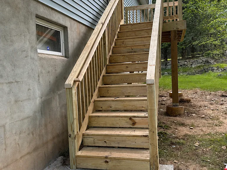 New back steps and deck
