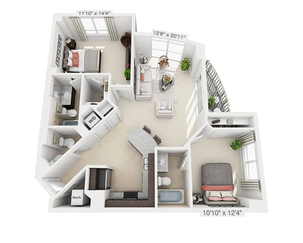 Floor plan Two Bedroom B2.5A
