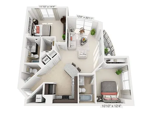 Floor plan Two Bedroom B2.5A