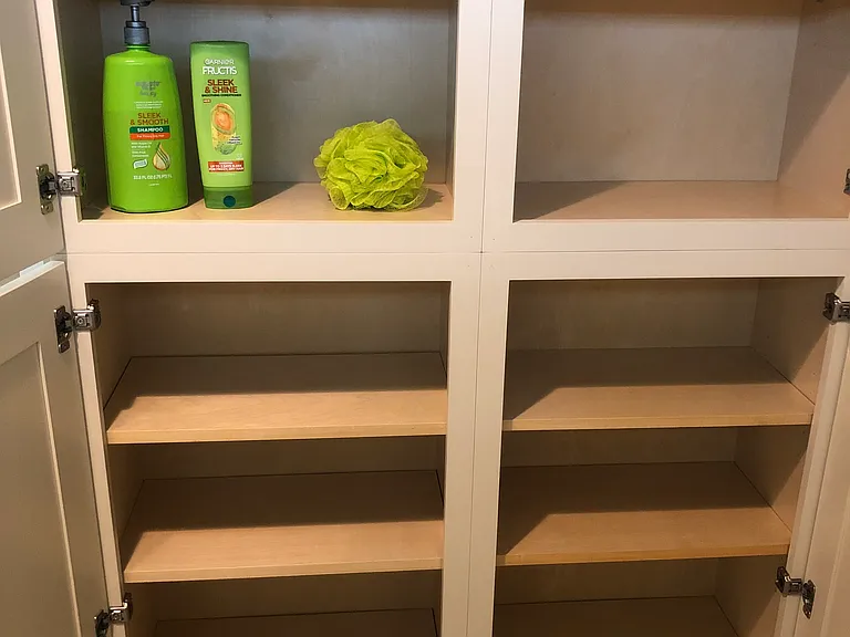 Storage for master bedroom bathroom