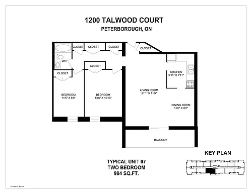 Floor plan 2 Bedroom 2 Bed 1 Bath