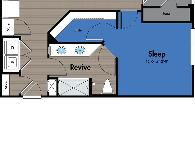 Azure City Living - A5 - 1 Beds - 1 Baths - 749 Sq. ft.