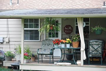 Back living space; covered deck